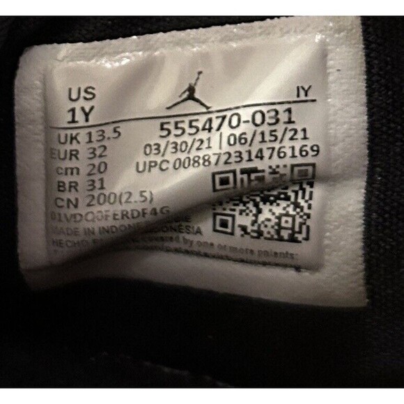 Nike Jordan Sz Flight Club 91 Shoes Black Metallic Gold 555470-031 Youth Size 1Y - Picture 7 of 7